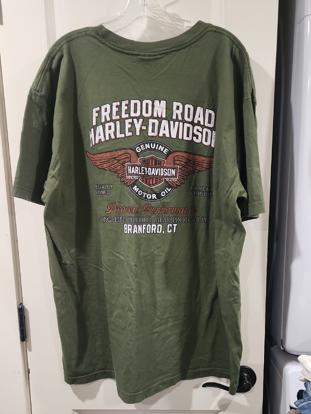 Harley Davidson Freedom Road Branford CT T-Shirt 2XL Winged Logo Made USA